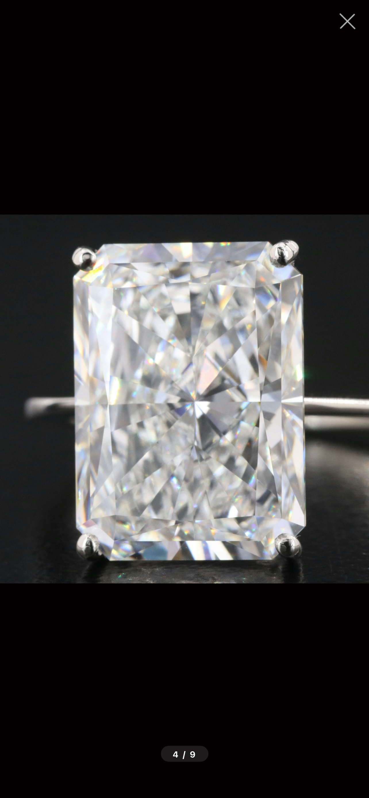 PLATINUM 8.36 CT LAB GROWN DIAMOND SOLITAIRE RING WITH  IGI REPORT